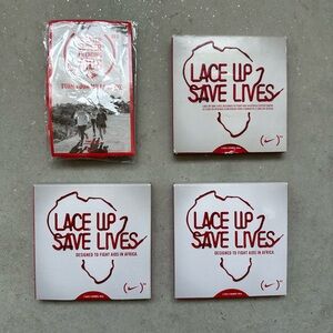 Nike Lace Up Save Lives Fight Against Aids Red Shoe Laces 42" 105cm Lot of 4